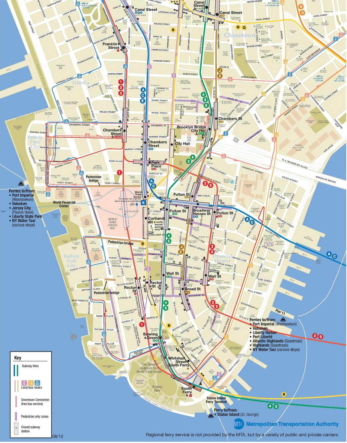 印刷地图纽约市中心的城市