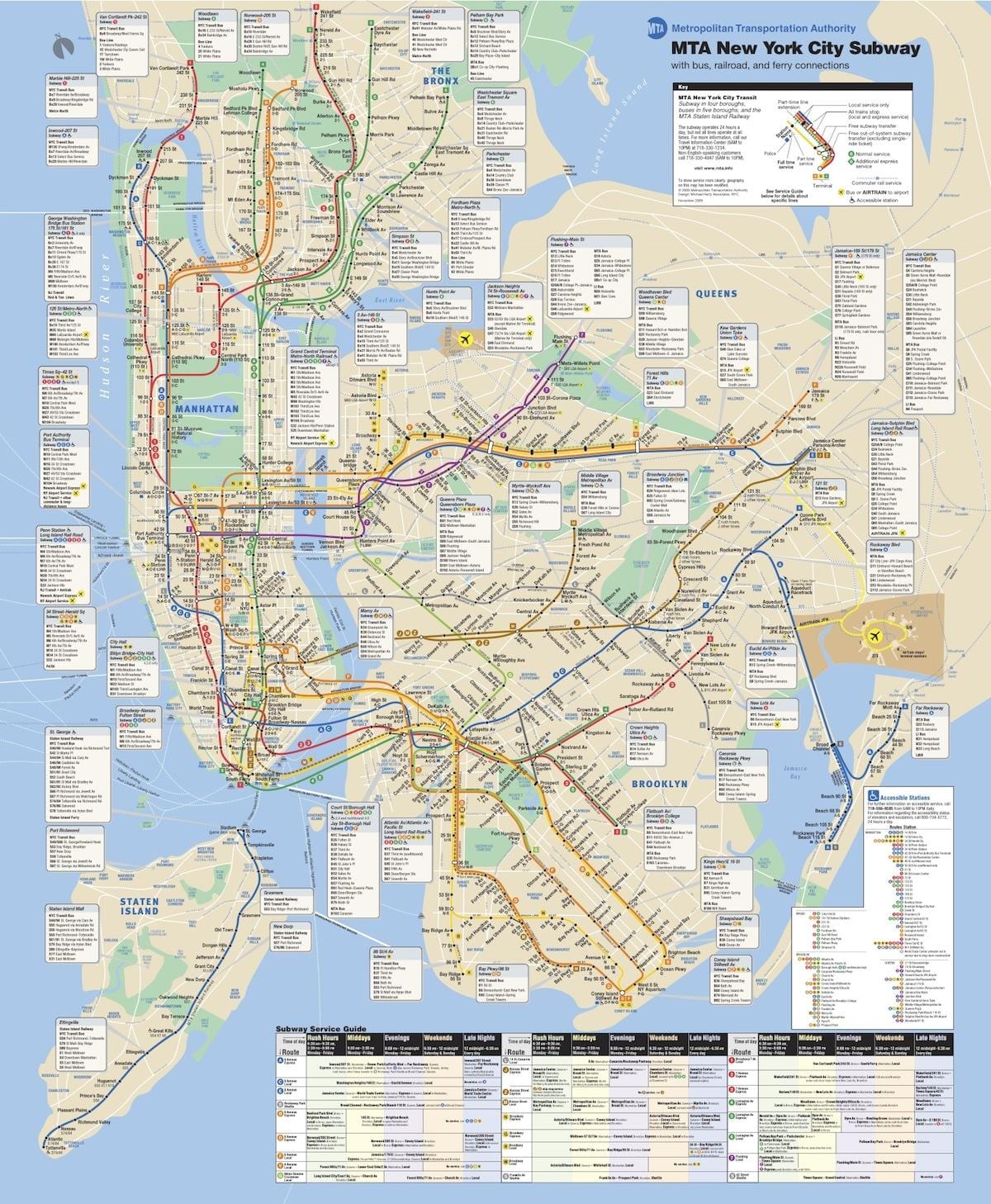 纽约MTA是火车的地图