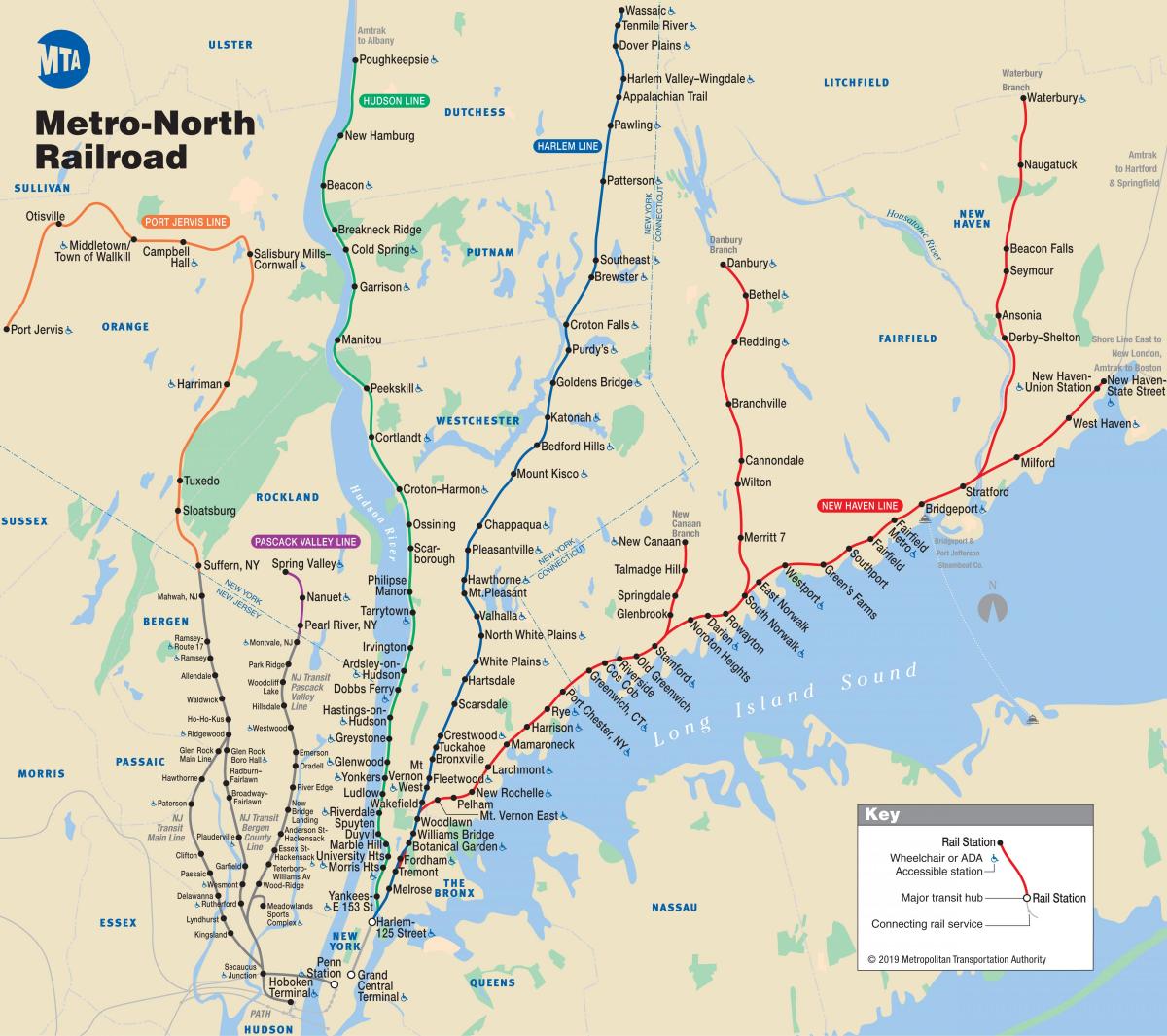 纽约地铁北地图