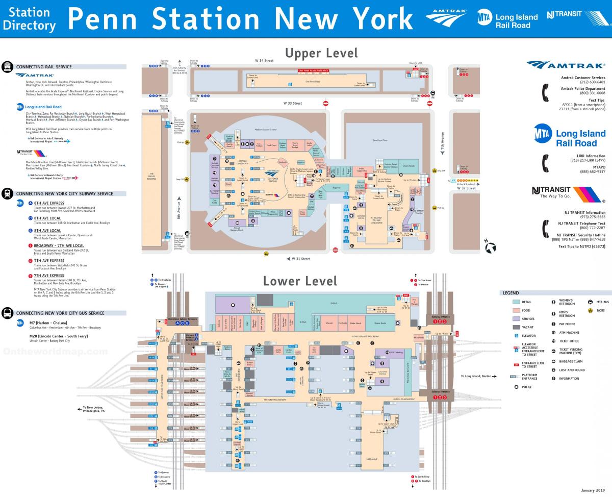 地图纽约宾夕法尼亚车站