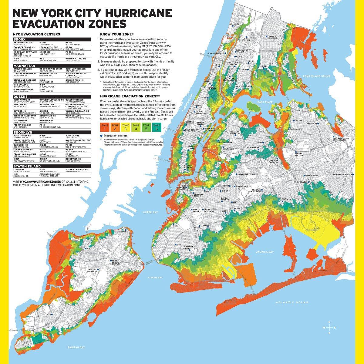 纽约市洪水的地图