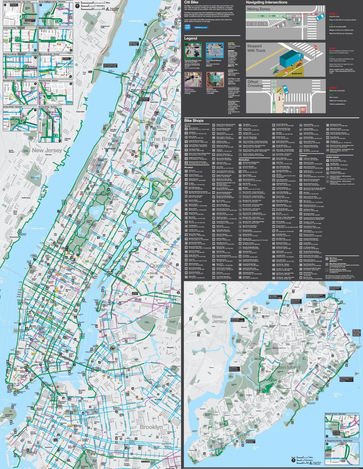 纽约骑自行车的地图