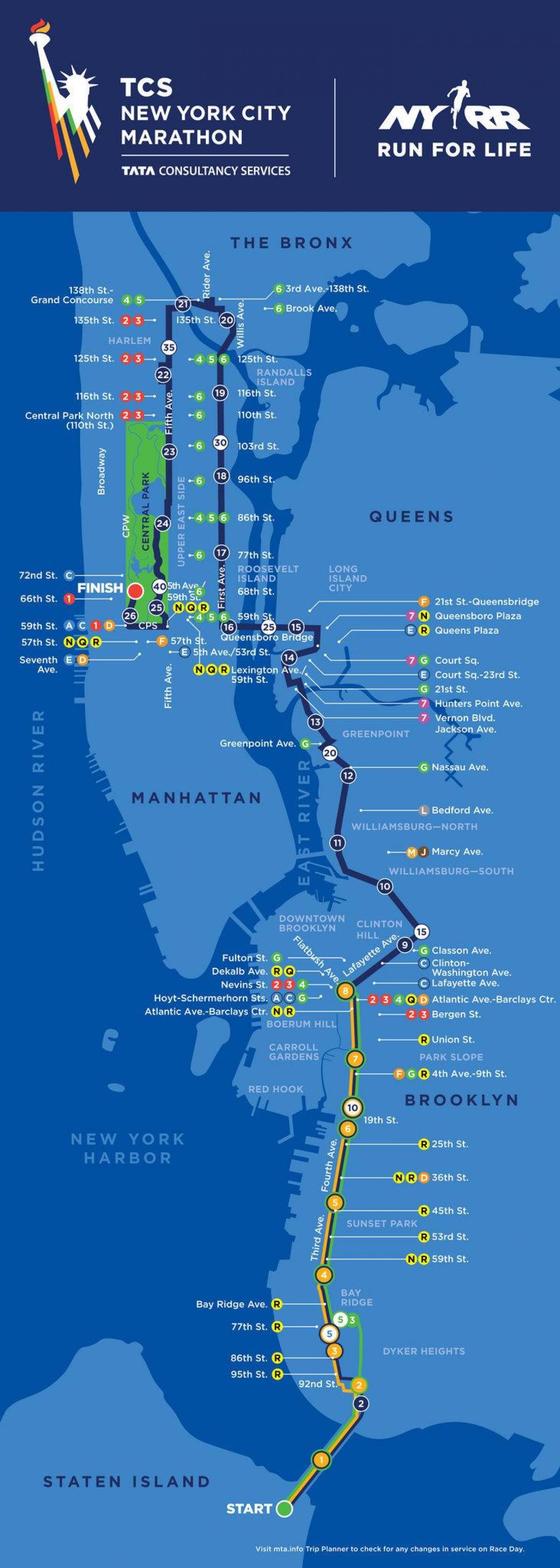 纽约马拉松地图