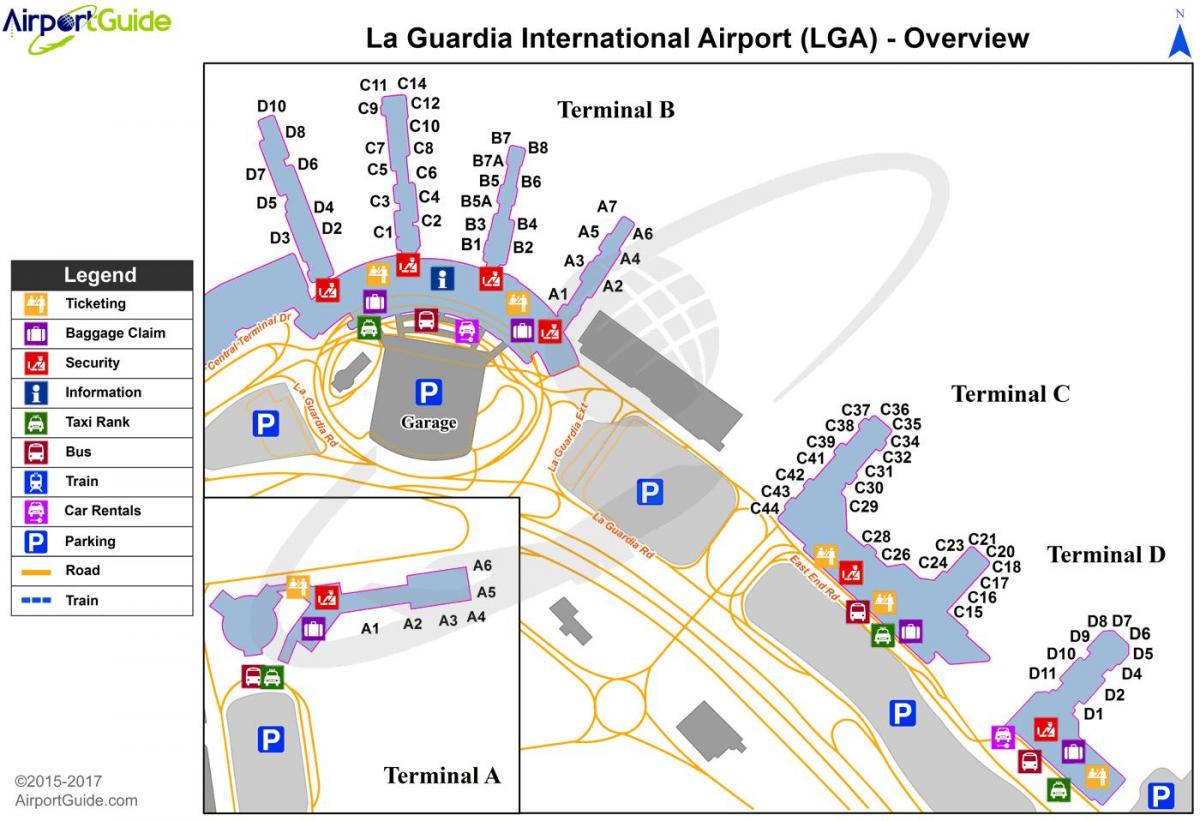 纽约市的拉瓜迪亚机场的地图