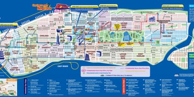 纽约的旅游观光客车路线图