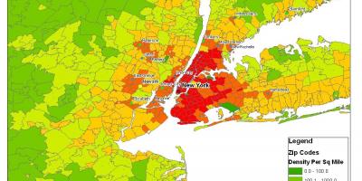 纽约的城市人口的地图