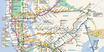 纽约的火车线路的地图