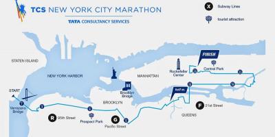 纽约马拉松赛当然地图