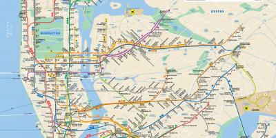纽约市的大规模过境的地图